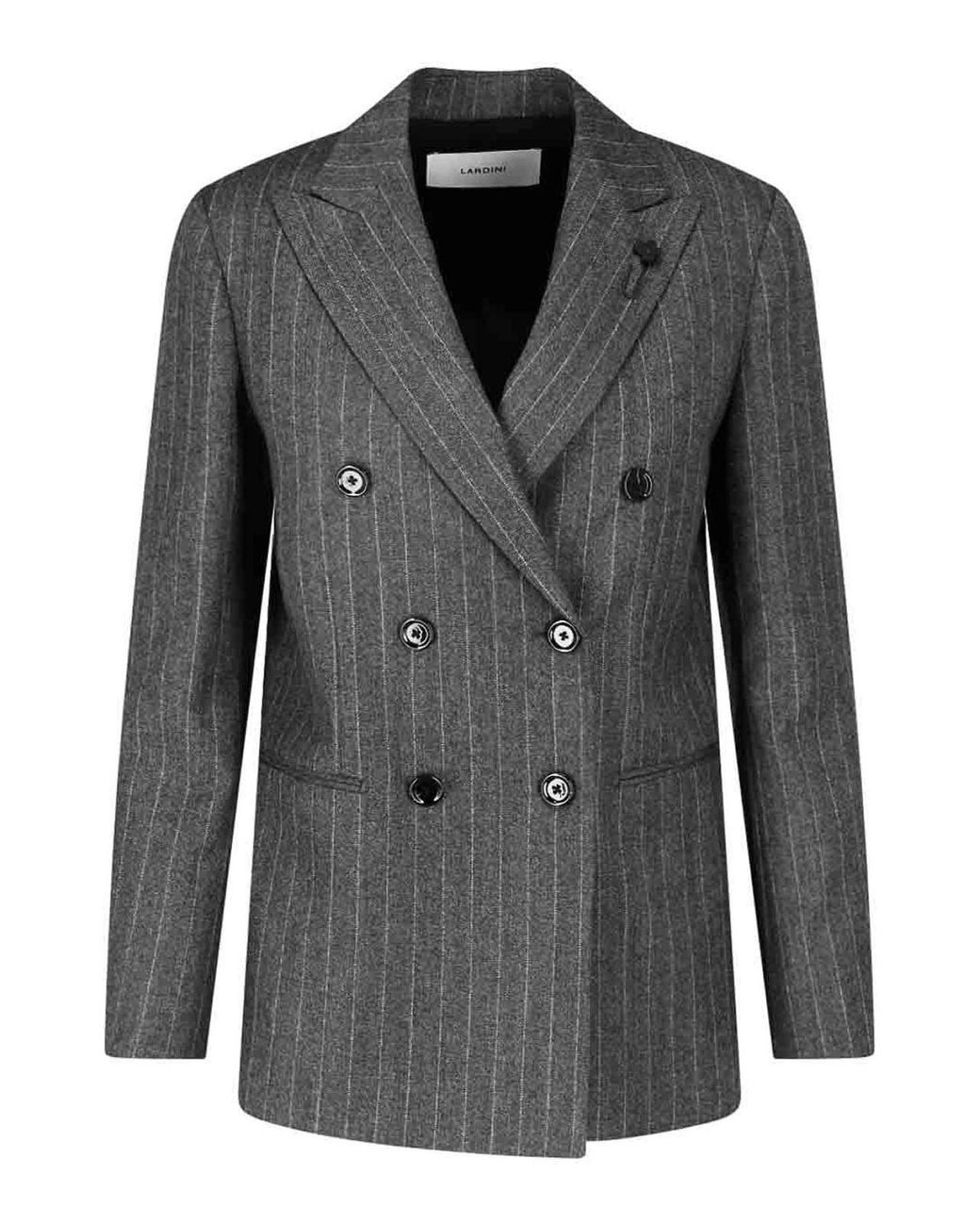 Lardini Black Double-Breasted Blazer