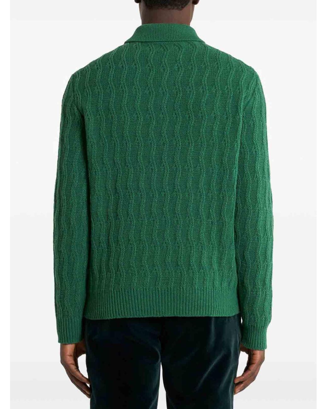 Etro Green Short-Sleeve Polo for men