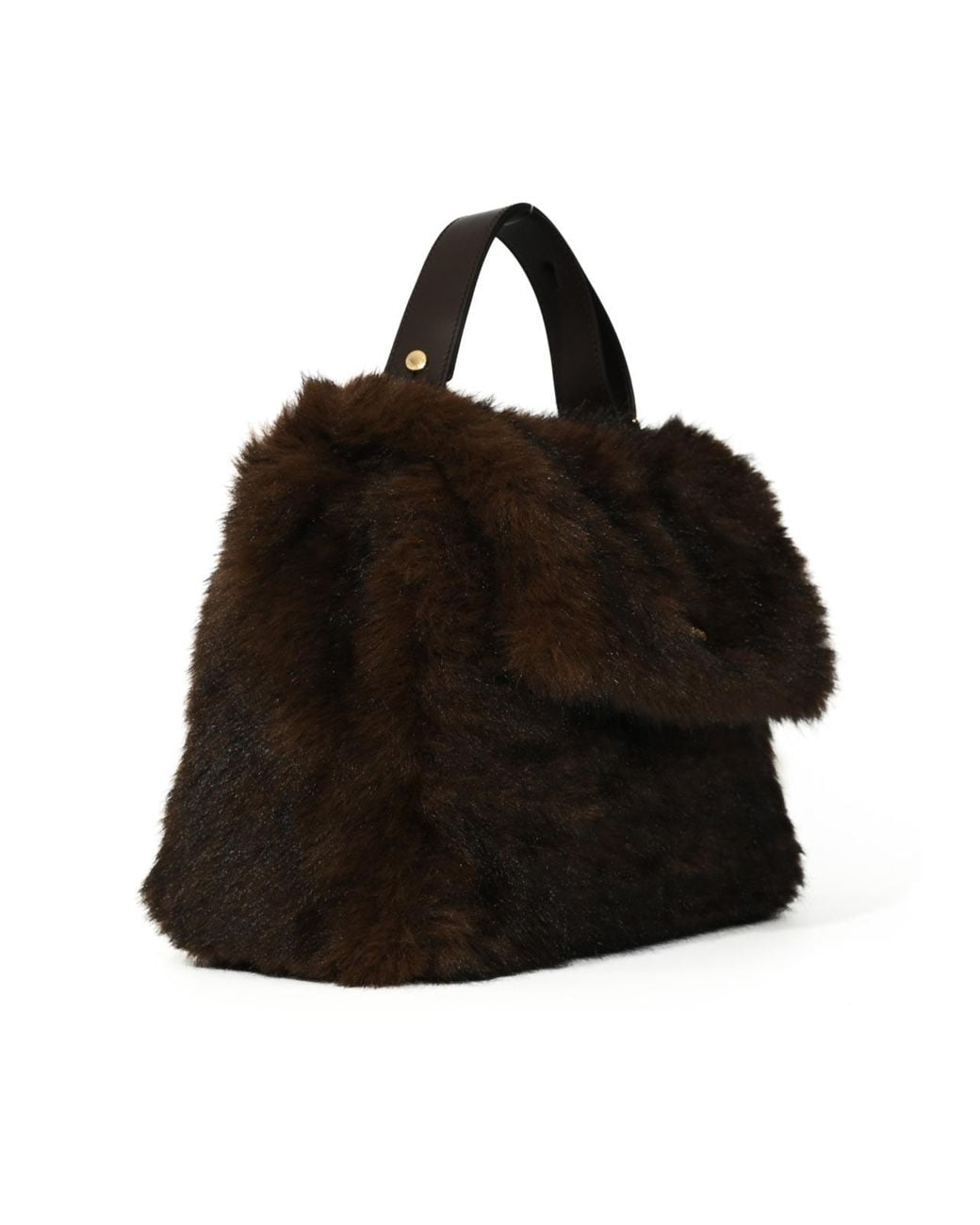 Orciani Black Sveva Furry Midi Shoulder Bag