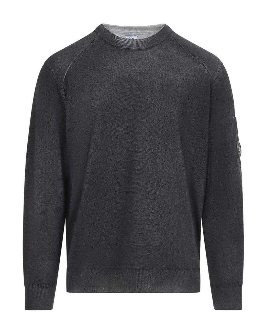 C P Company Gray Cp Company Merino Wool Re-Colour Crewneck for men