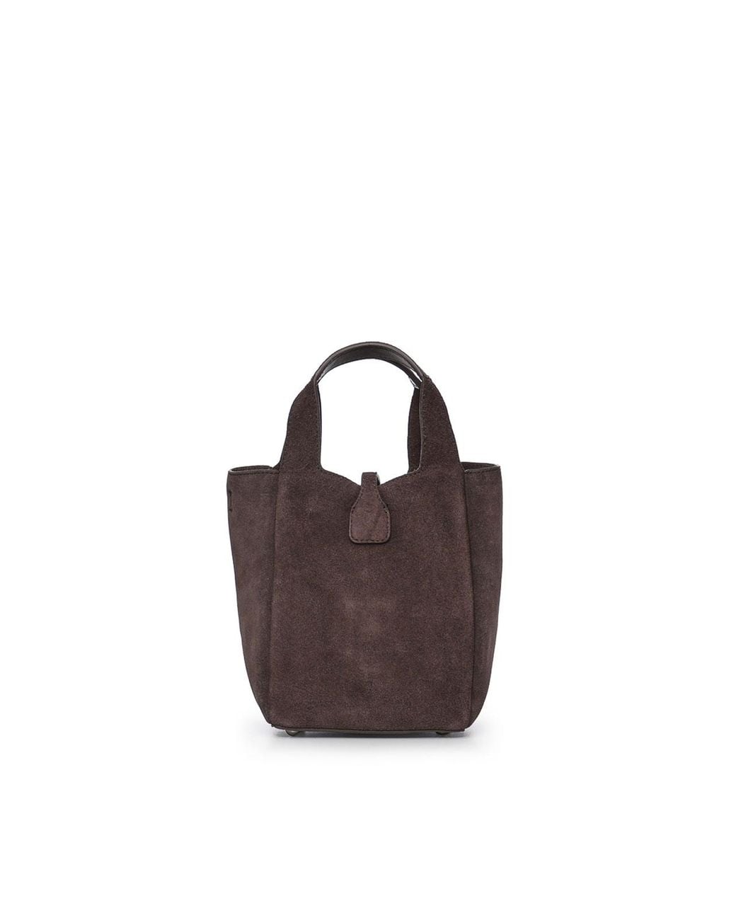 Hogan Brown Trend Mini Suede Shopping Bag
