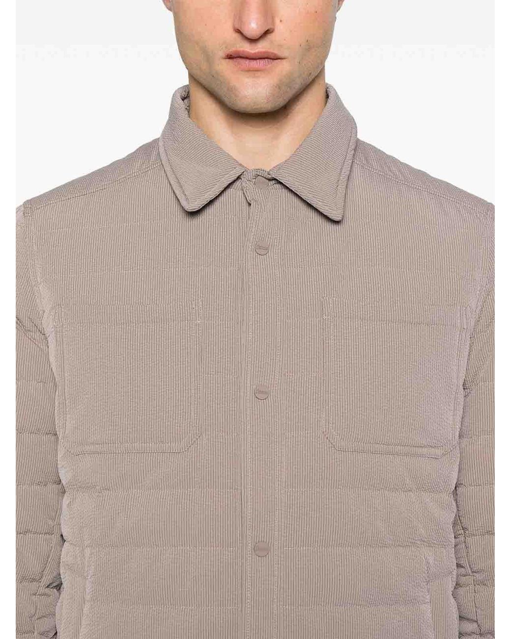Herno Gray 'Seercrease' Padded Overshirt for men