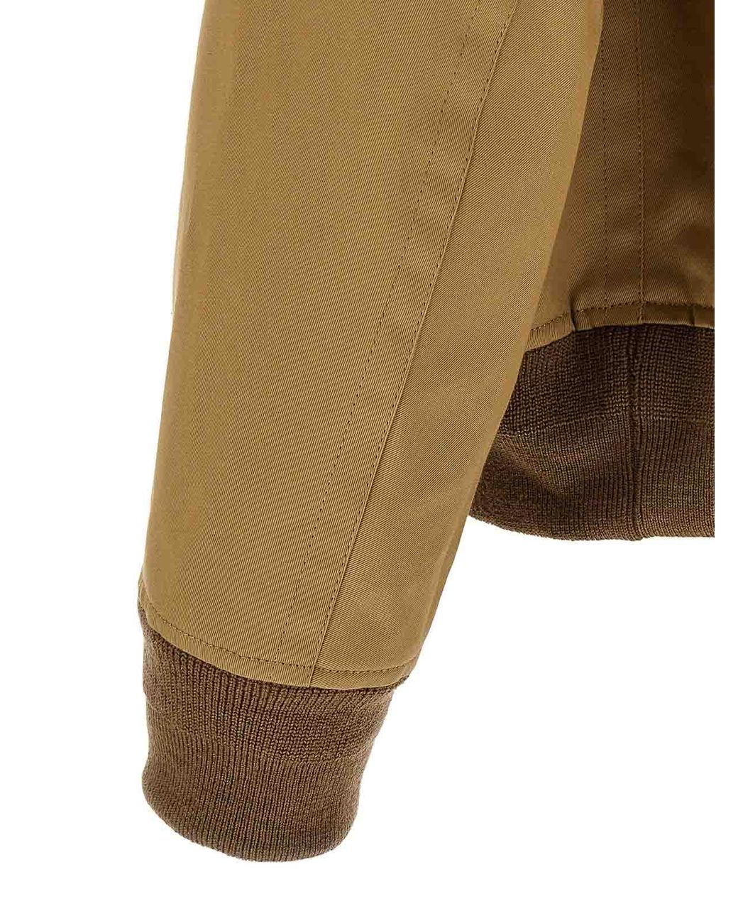 Sacai Brown Leather Collar Blouson for men