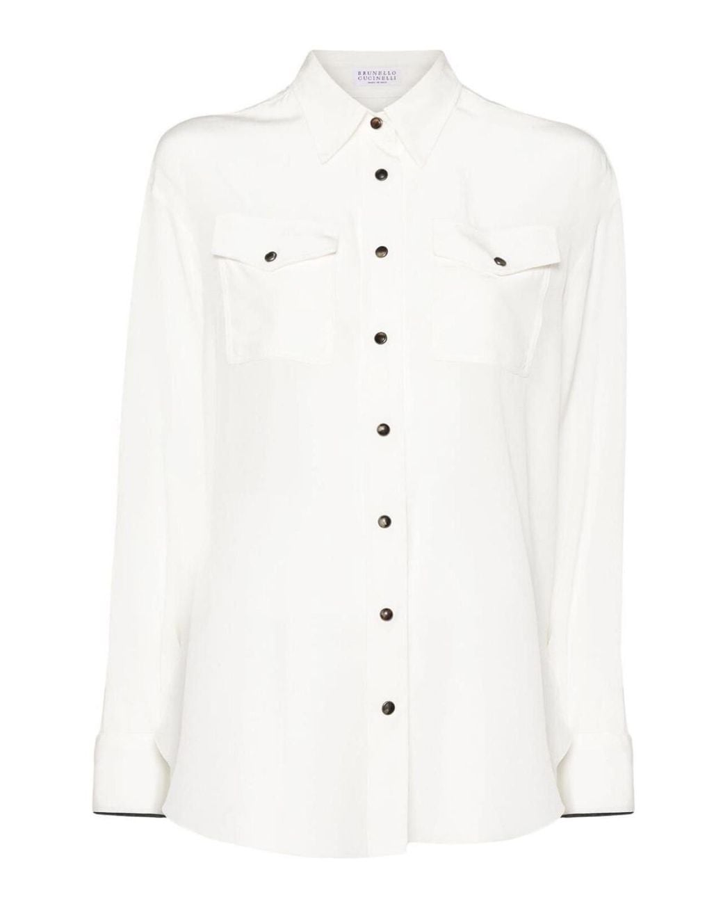 Brunello Cucinelli White Long Sleeve Shirt