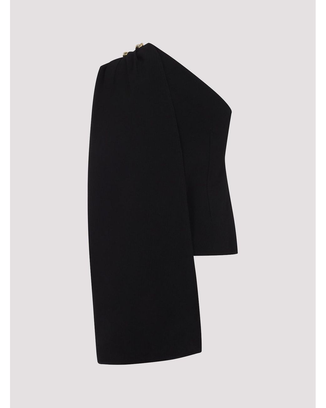 Bottega Veneta Black Asymmetric Wool Blend Top For
