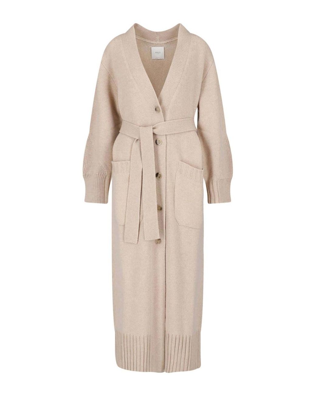 Malo Natural Maxi Cashmere Cardigan