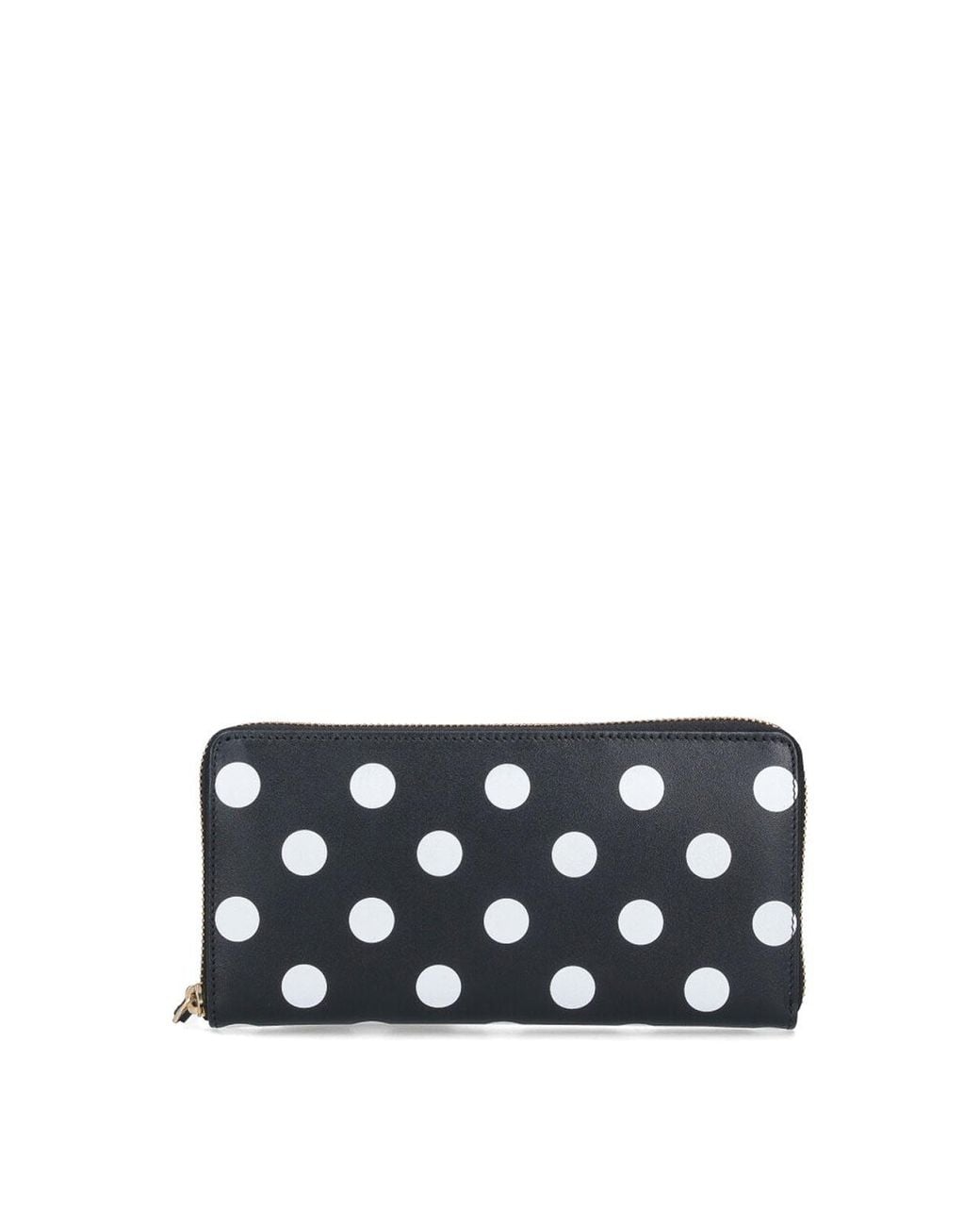 Comme des Garçons White Polka Dot Zip Wallet