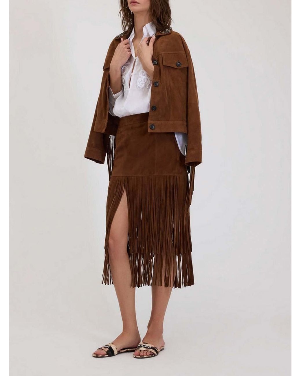 Ermanno Scervino Brown Skirt