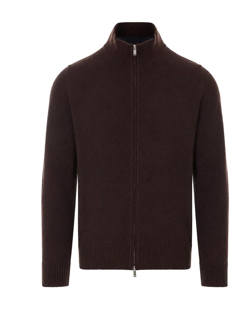 Alpha Studio Brown Blouson With Frontal Zip Closure for men