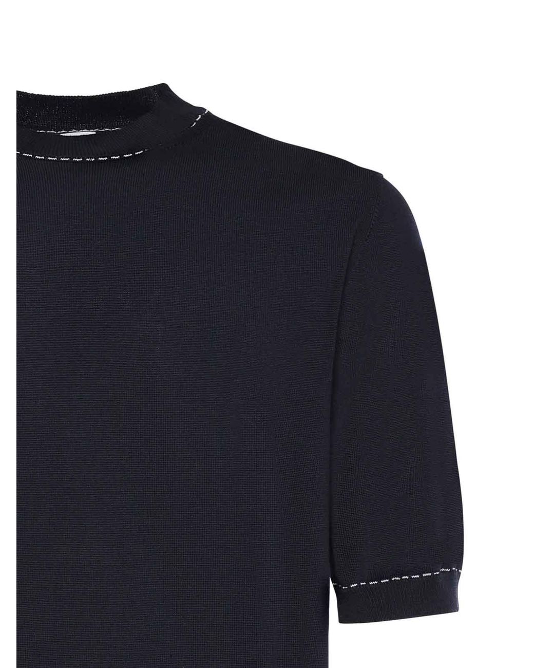Eleventy Black Cotton Pullover for men