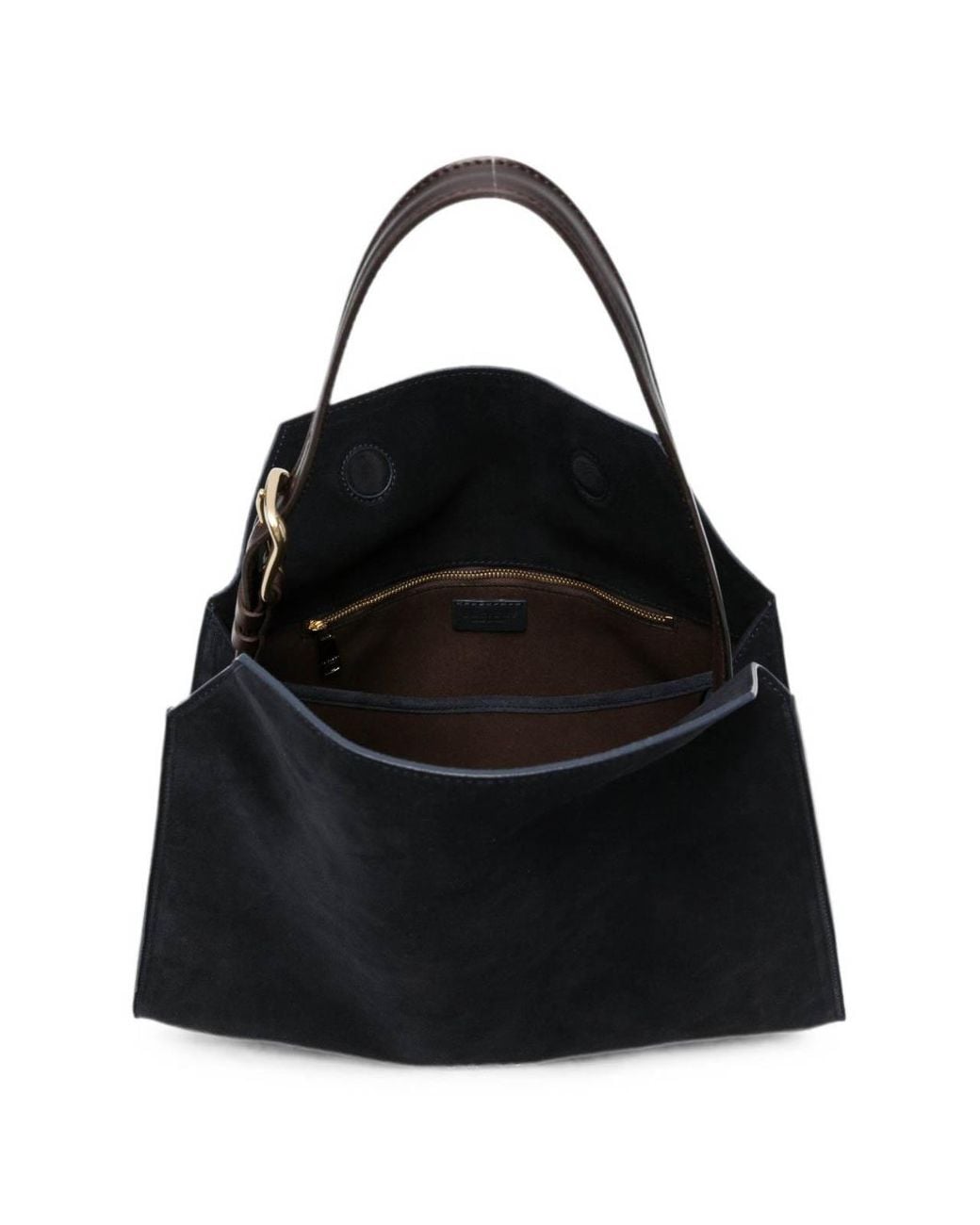 Orciani Black Trinity Peach Midi Suede Shoulder Bag