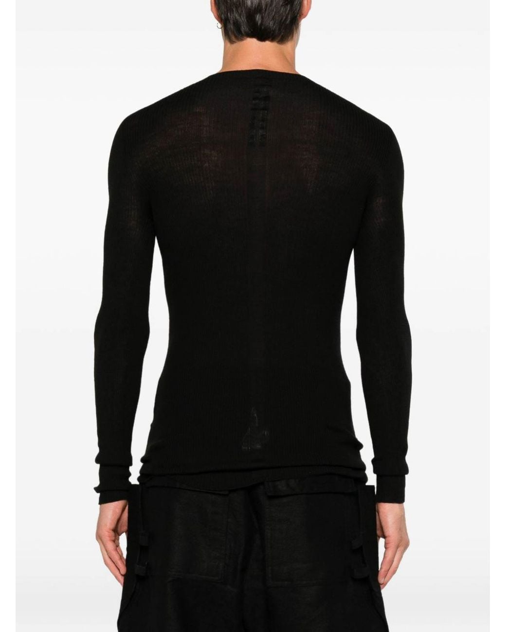 Rick Owens Black Crew-Neck Sweater for men