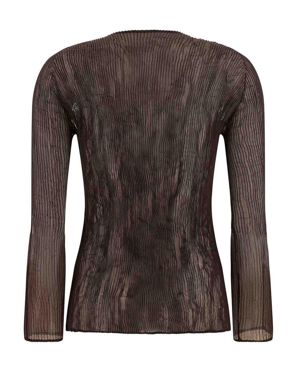 Issey Miyake Chiffon Twist 1 Top in Brown | Lyst