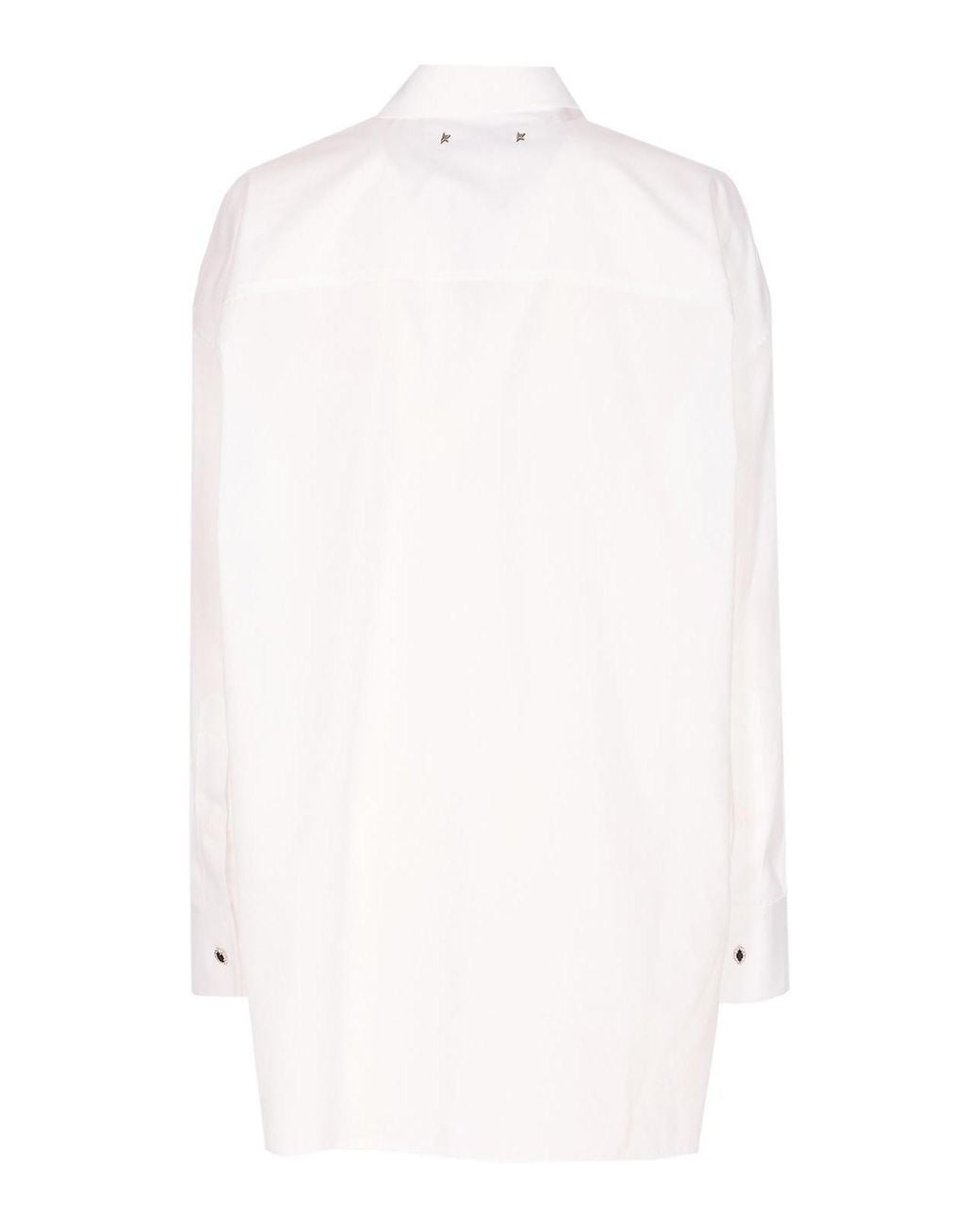 Golden Goose Deluxe Brand White Over Shirt With Frontal Buttons