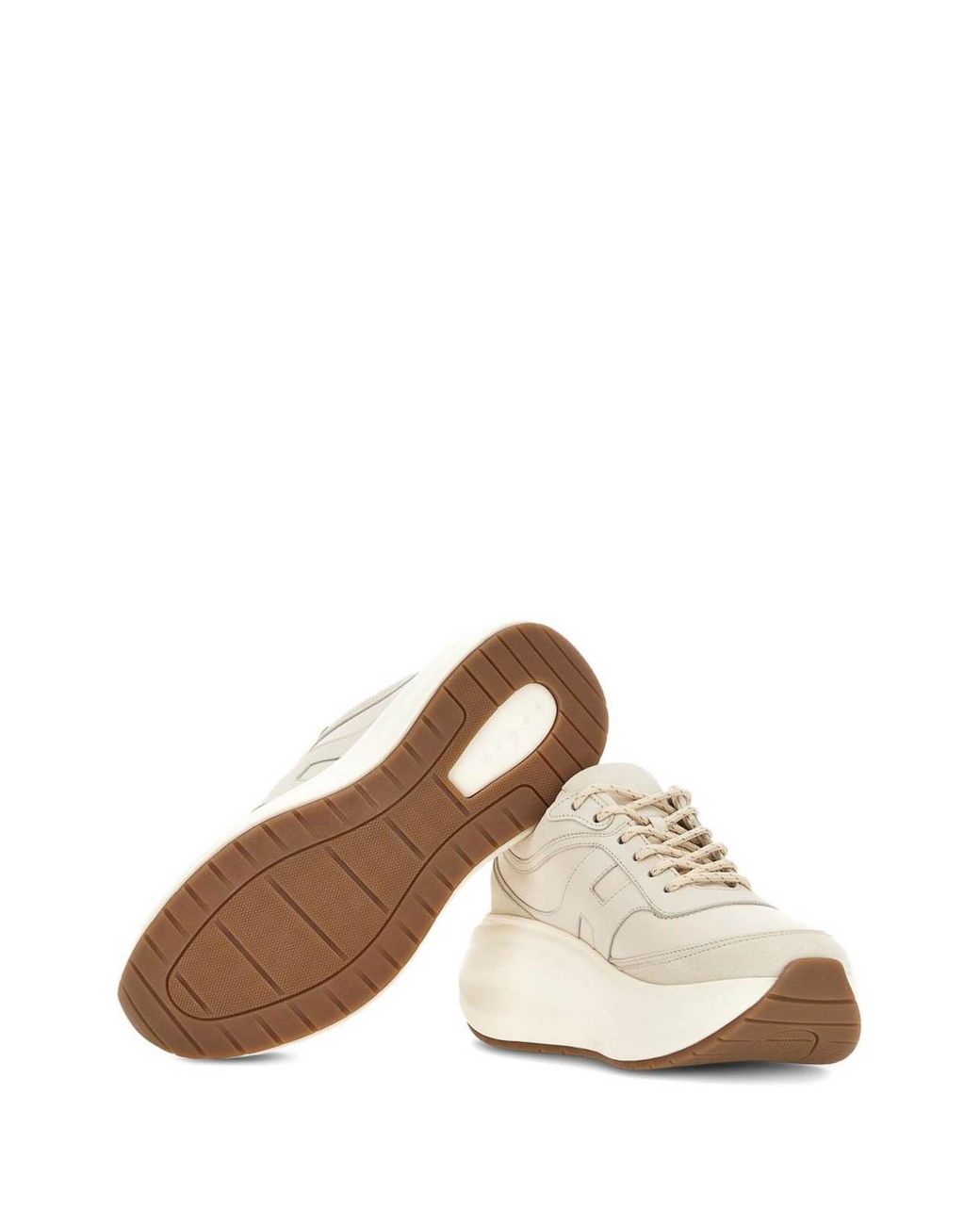 Hogan White Sneakers With Sculpted Sole