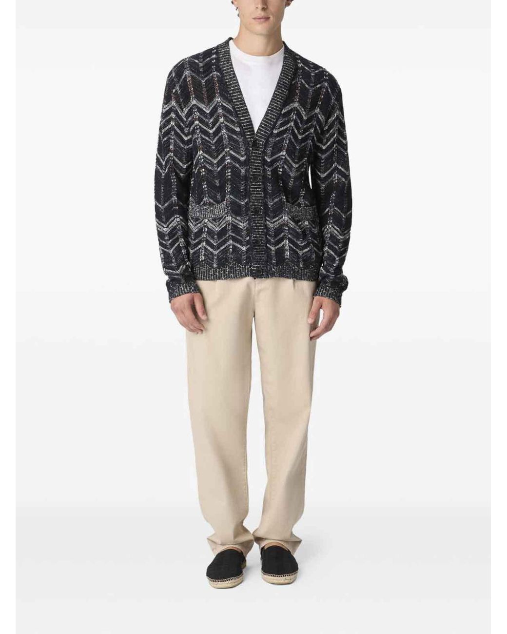 Missoni Black Cotton Cardigan for men