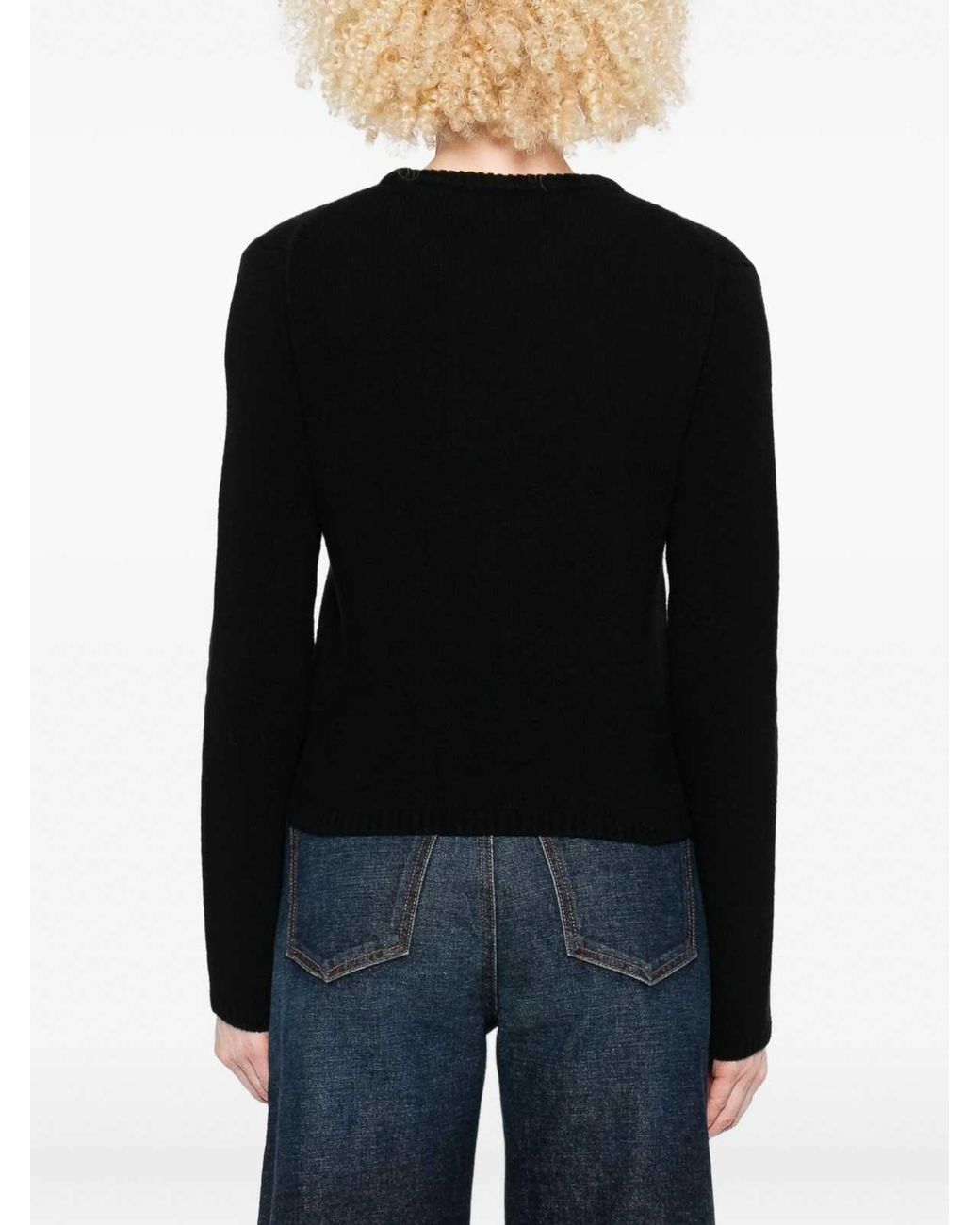 Moncler Black Wool Crew Neck Jumper for men