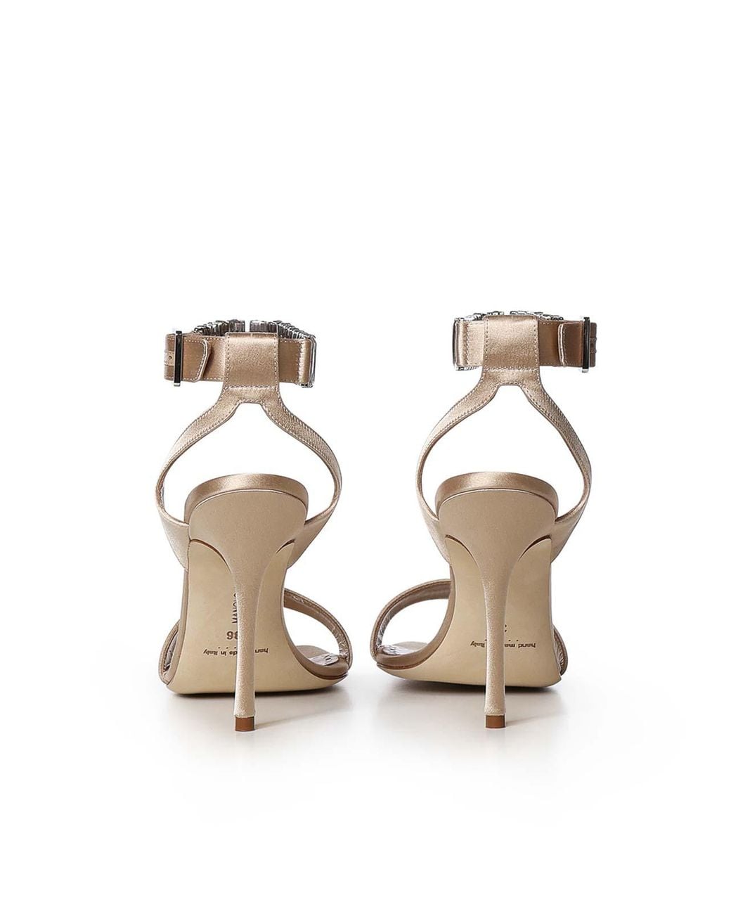 Manolo Blahnik White Bayosan Satin Sandals