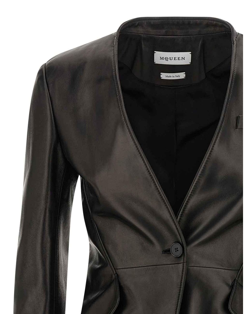 McQueen Black Nappa Blazer
