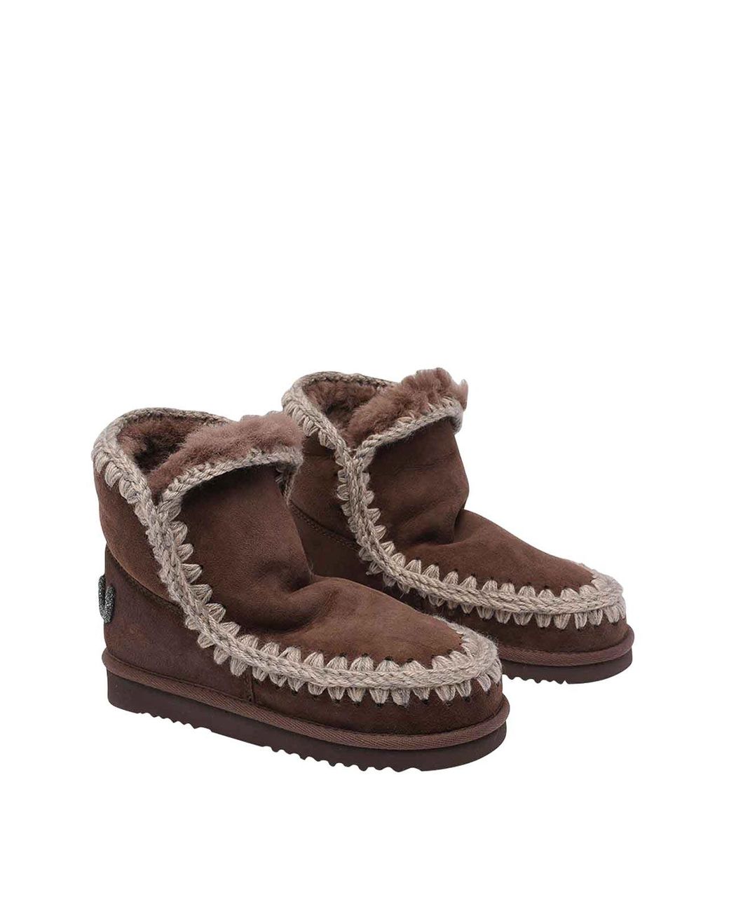 Mou Brown Eskimo 18 Glitter Logo Booties
