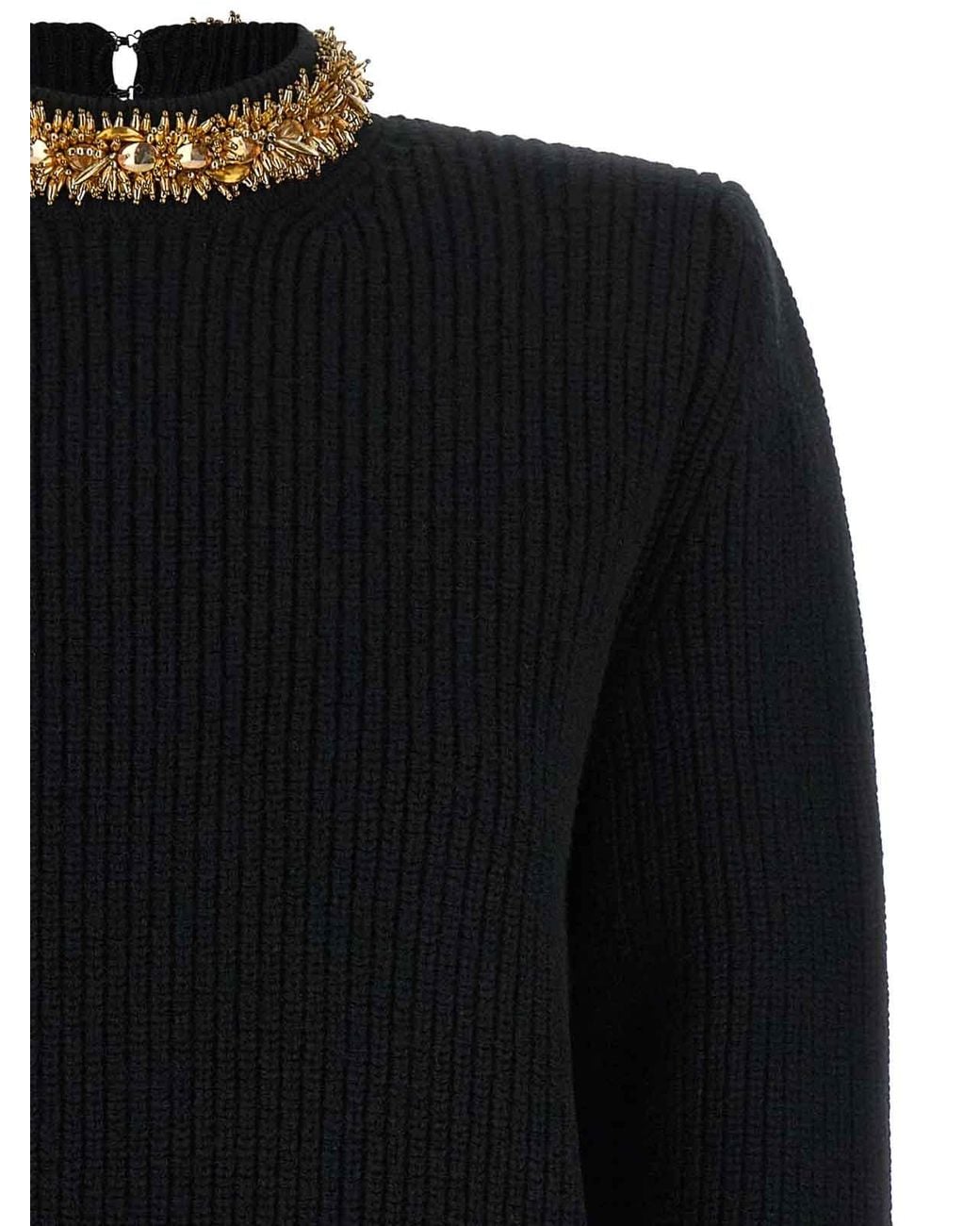 Balmain Black Rocaille Bead Jumper