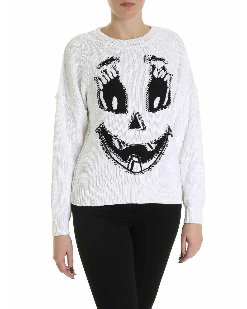 Pull Col Rond Moschino en coloris White