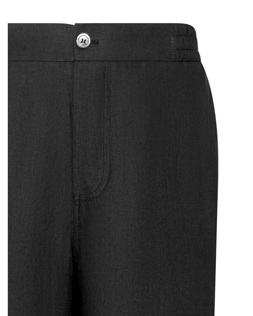 Franzese Collection Black Irish Linen Bermuda Shorts for men