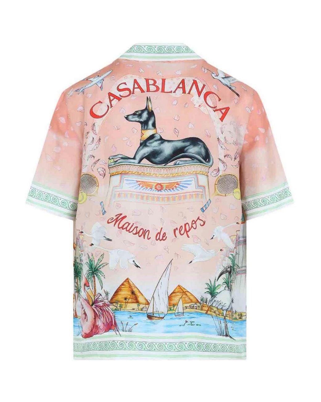 Casablanca Blue Ethereal Cuban Collar S/S Shirt for men
