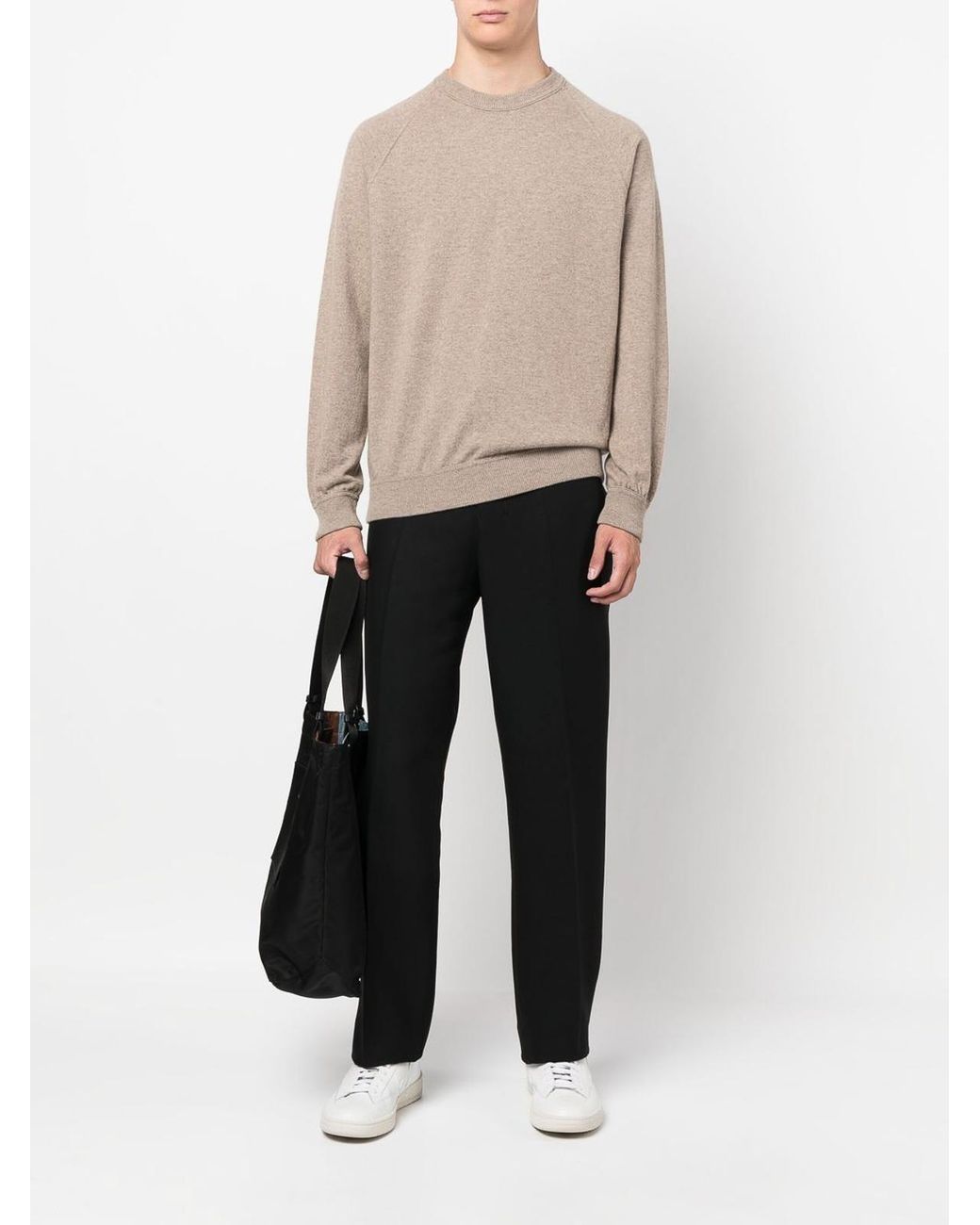 Drumohr Natural Raglan Sleeve Crewneck Pull for men