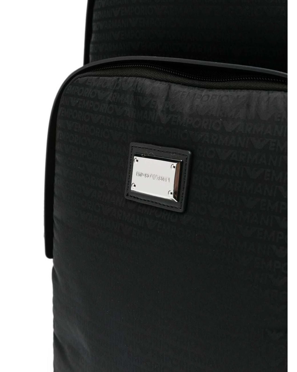 Emporio Armani Black Nylon Backpack for men