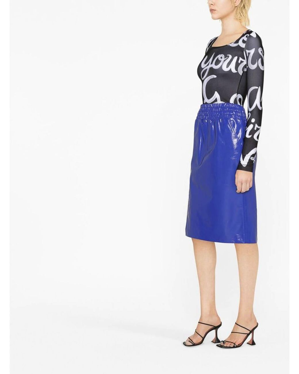 Tom Ford Blue Leather Skirt
