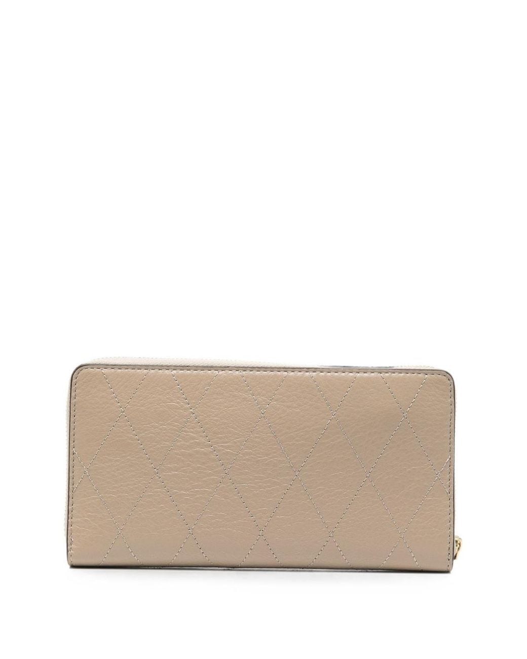 Tory Burch Natural Rectangular Leather Wallet