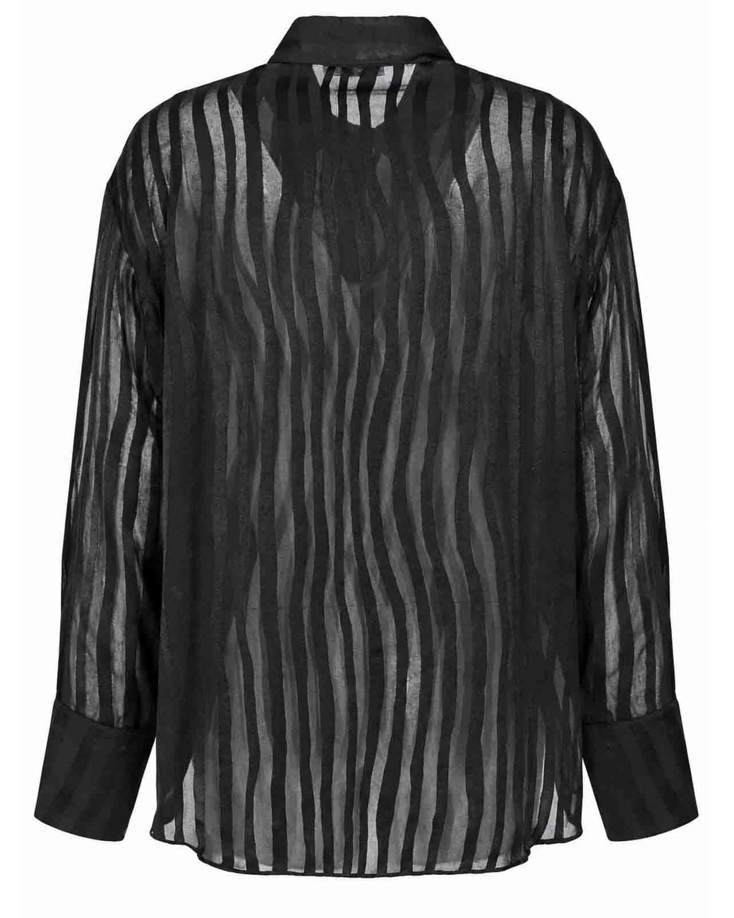 Patrizia Pepe Black Transparent Oversized Shirt