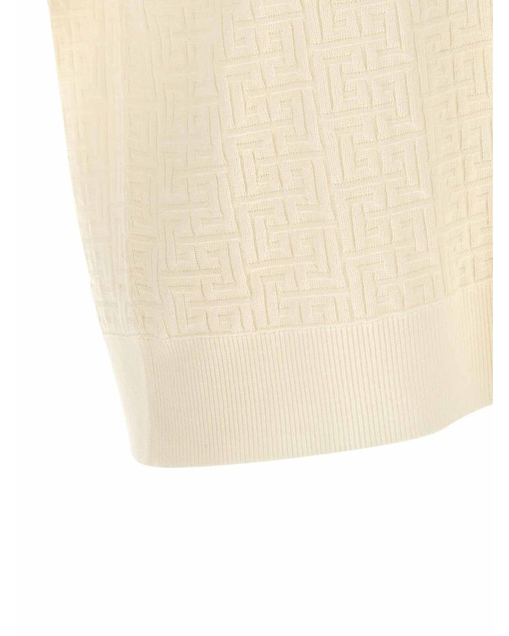 Balmain Natural Monogram Jacquard Polo Shirt for men