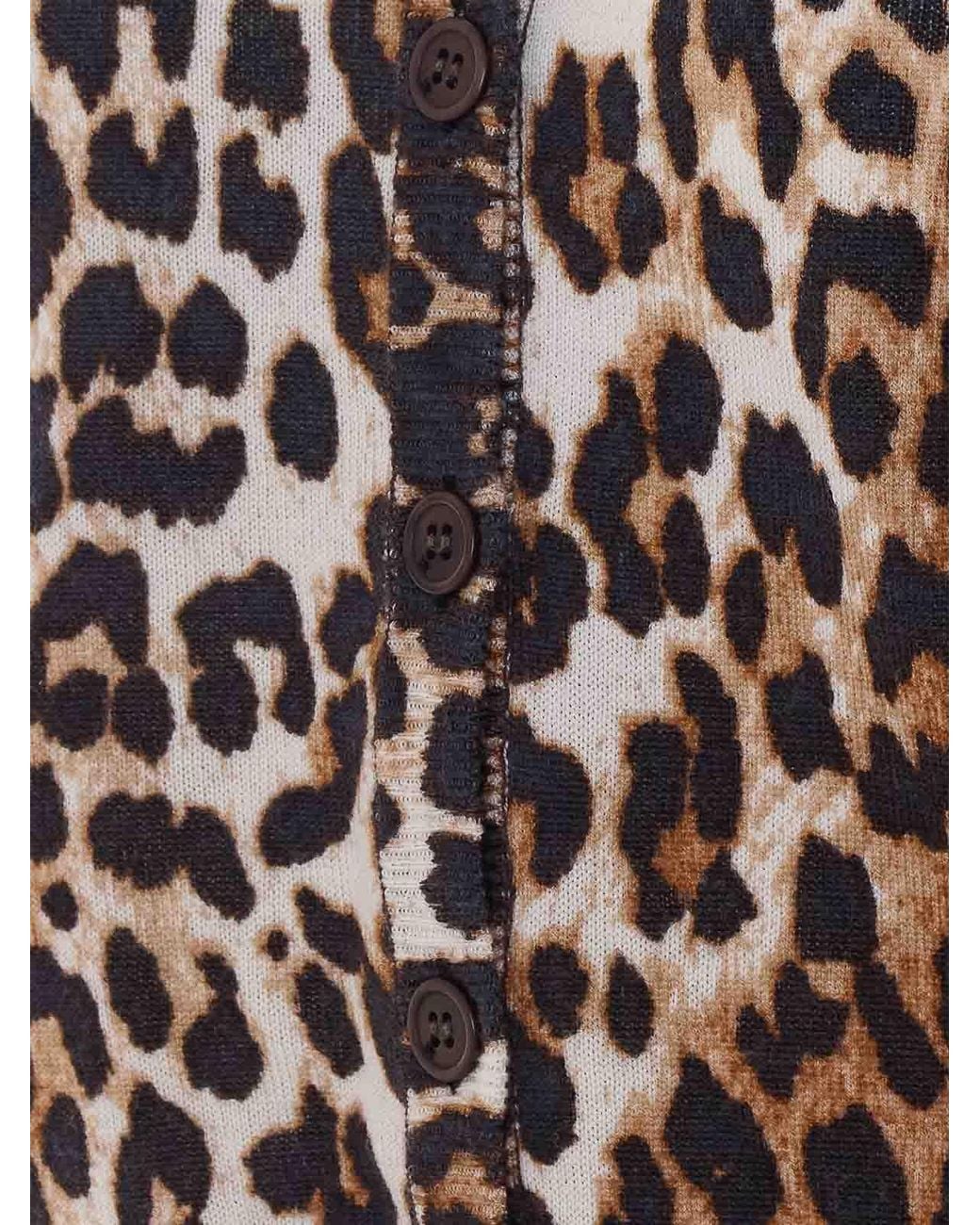 Ganni Black Leo Print Cardigan