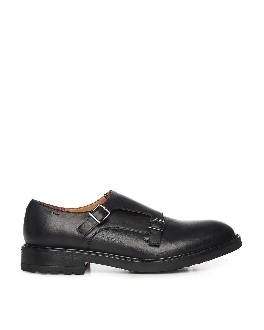 Alexander Hotto Black Leather Monk Strap Shoes for men