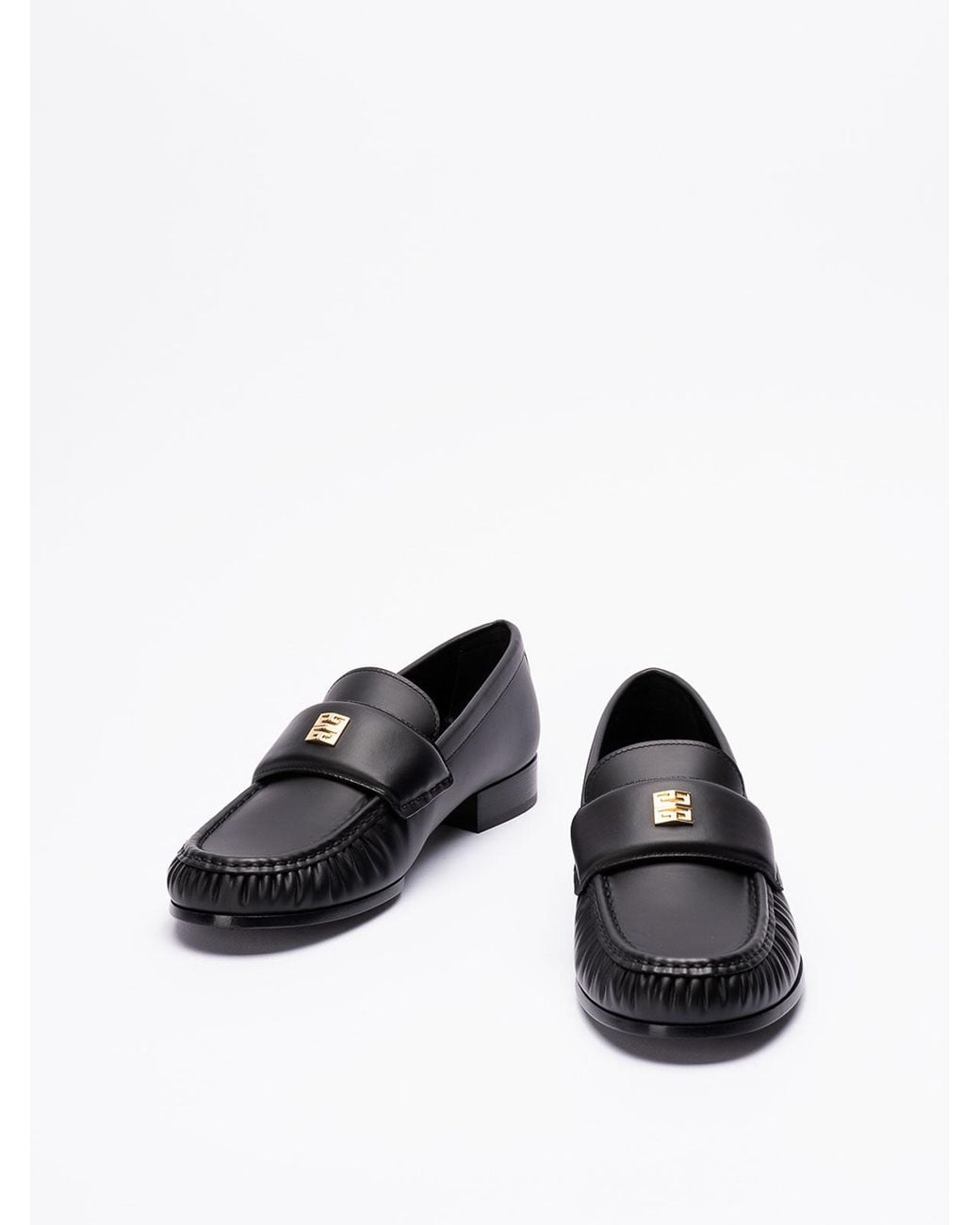 Givenchy Black 4G Leather Loafers