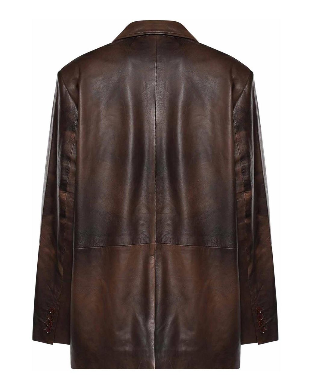 ROTATE BIRGER CHRISTENSEN Brown Leather Blazer