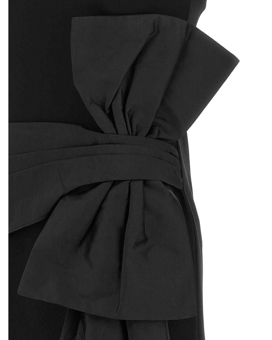 ROTATE BIRGER CHRISTENSEN Black Bustier Bow Technical Dress