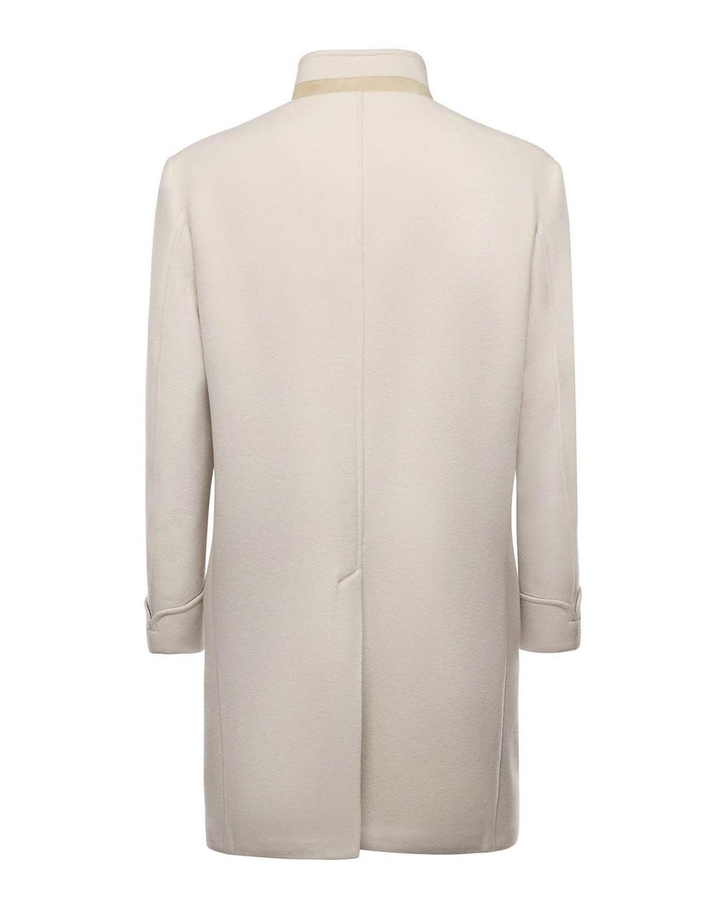 Eleventy White Single-Breasted Wool Coat for men