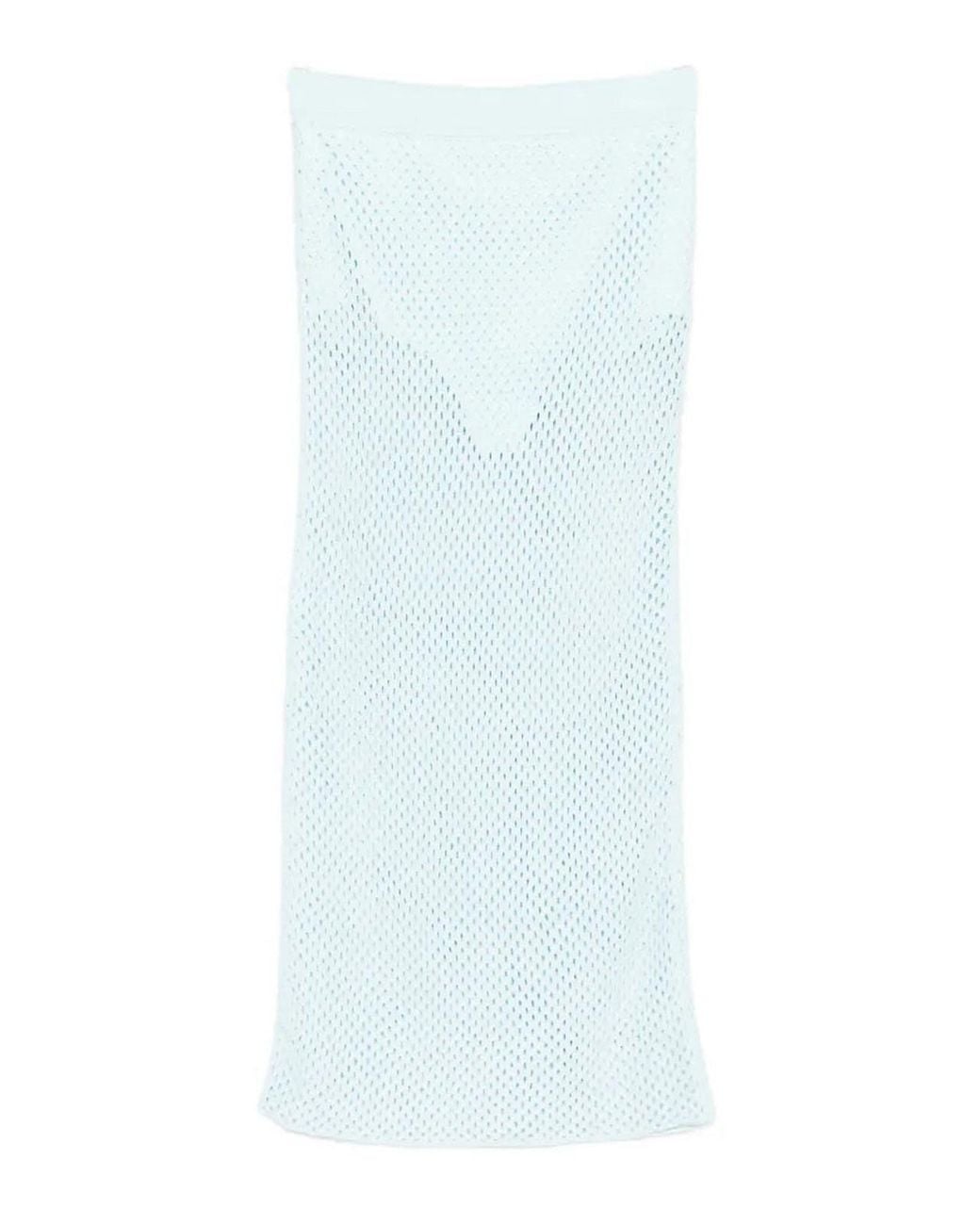 Jonathan Simkhai Blue Demitri Midi Skirt