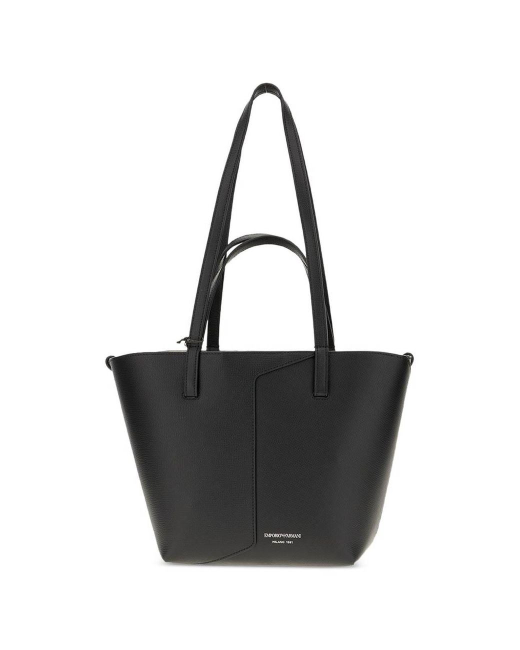 Emporio Armani Black Small Leather Tote Bag