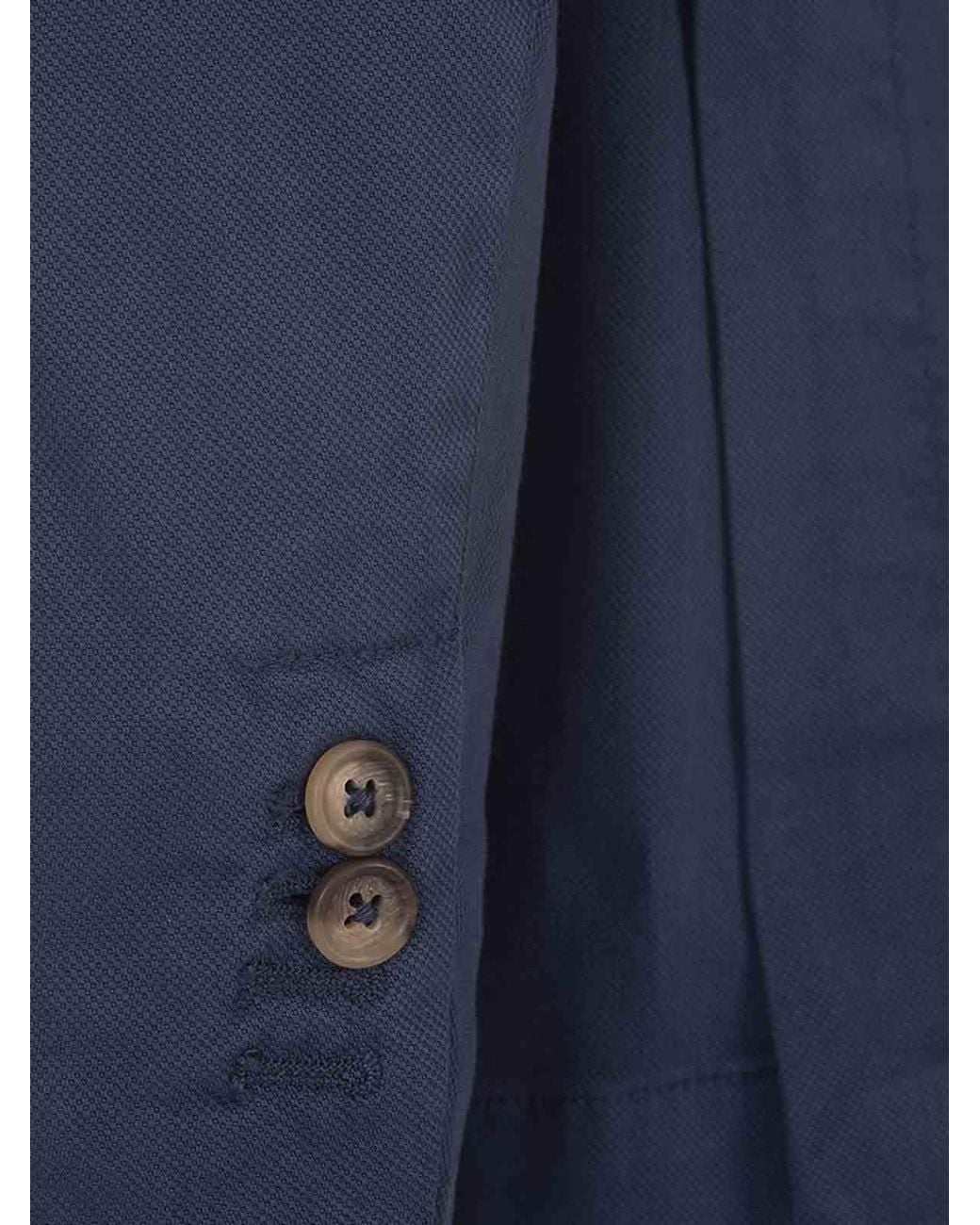 RUSSO CAPRI Blue Oxford Cotton Blazer for men