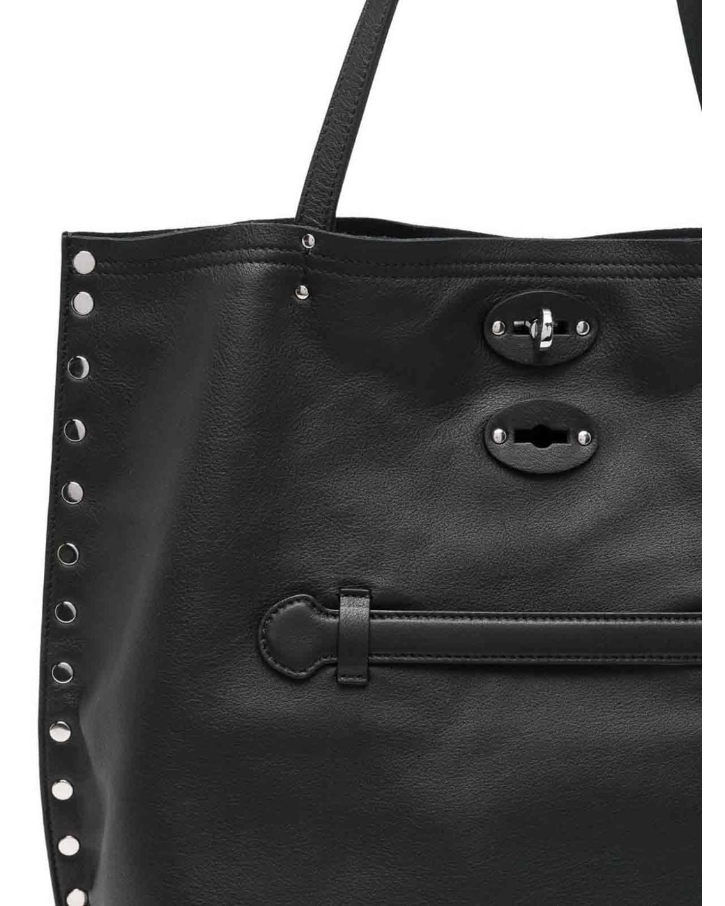 Zanellato Gray Aspasso Saeta Medium Leather Tote Bag