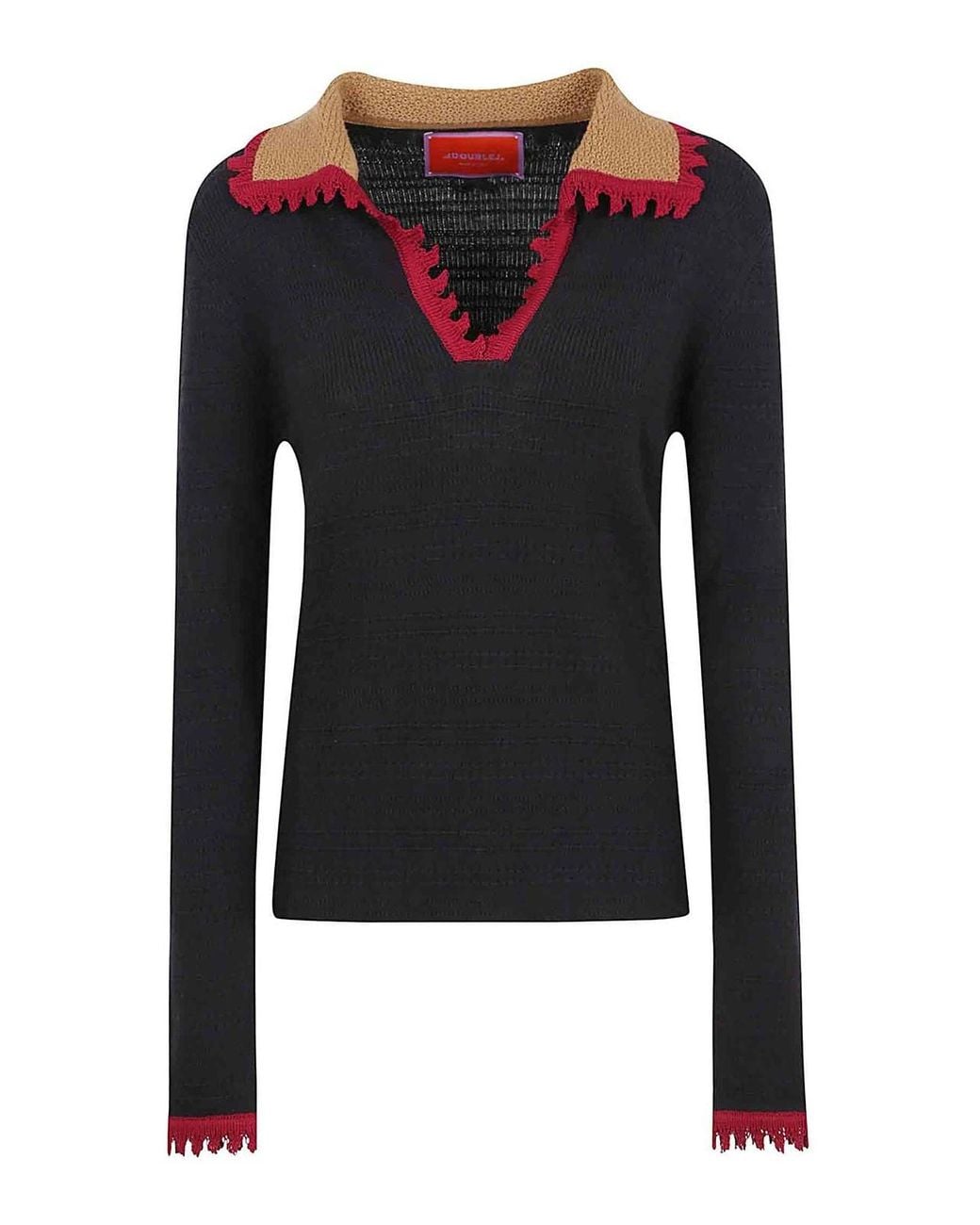 LaDoubleJ Black Picket Polo Jumper