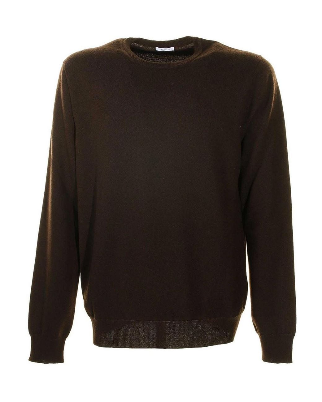 Malo Black Wool Crew Neck Sweater for men