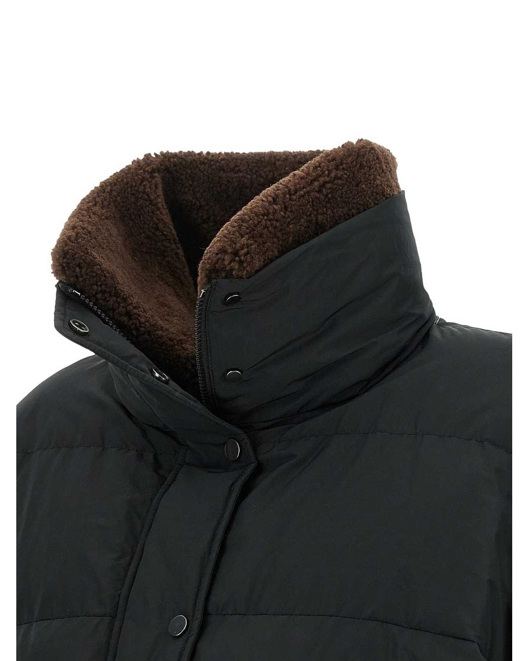 Brunello Cucinelli Black Cropped Puffer Jacket