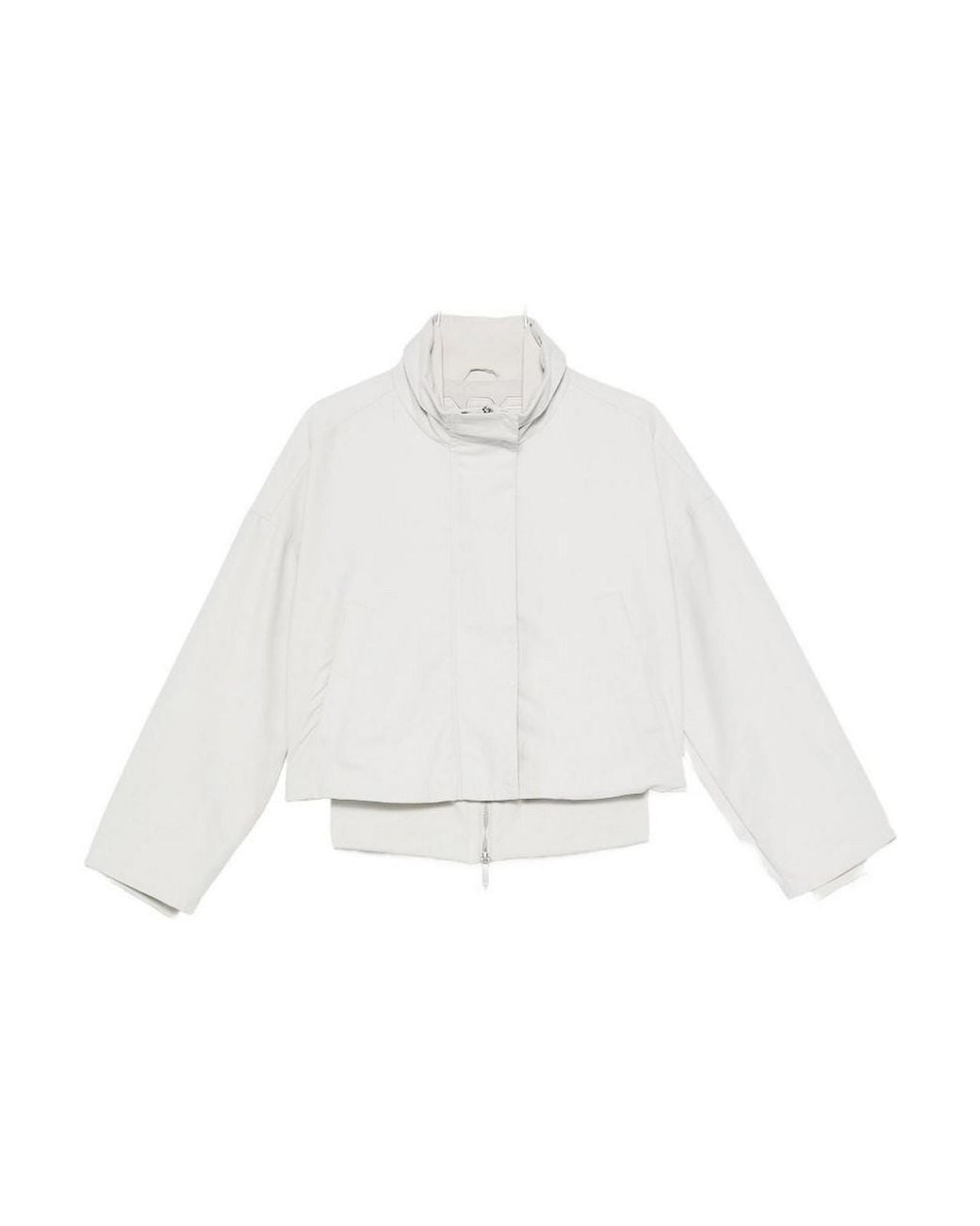 Emporio Armani White Cotton Blend Blouson Jacket