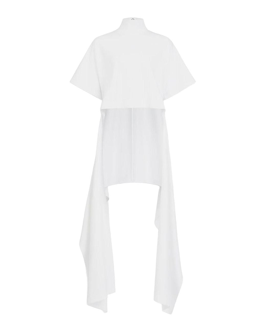 Alaïa White Asymmetrical Cotton Jersey T-Shirt