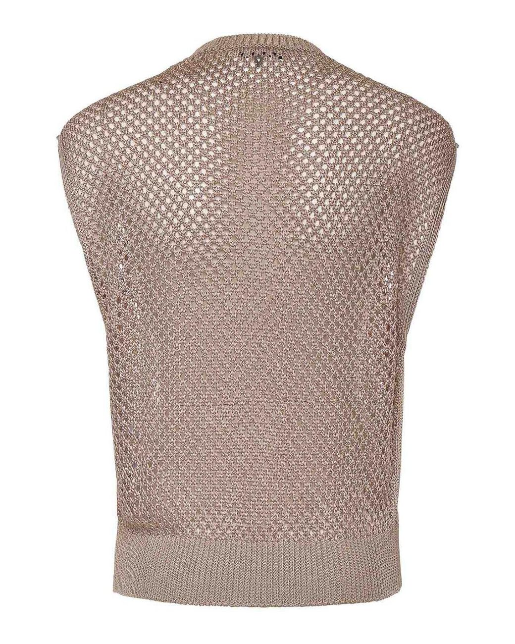 Dondup Gray Openwork Vest